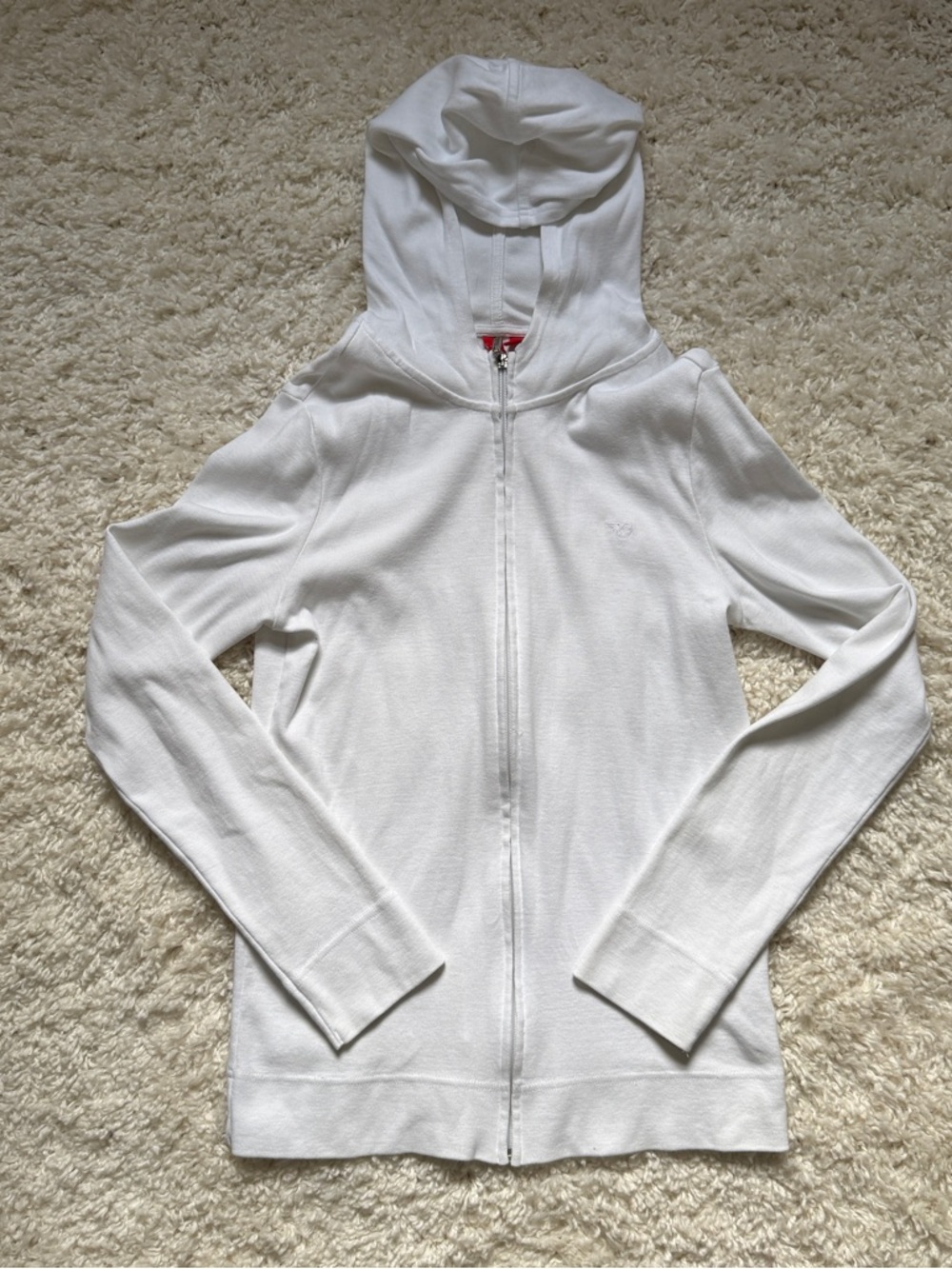 Esprit  Women’s Cotton White Full-Zip Hoodie in GREAT shape. Size Large. SPRING!